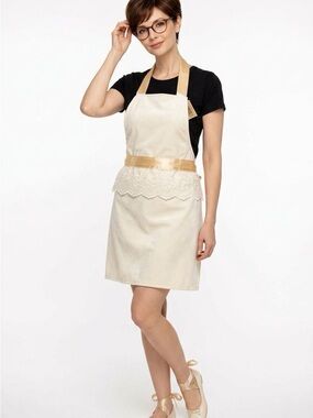 2007 - Satin & Lace Halter Apron in Cream
